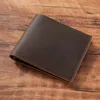 Handmade Personalised Leather Wallet for Men Breif Men Wallets Short Vintage Retro Manmade Wallet Money Bags 2