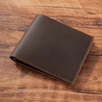 Handmade Personalised Leather Wallet for Men Breif Men Wallets Short Vintage Retro Manmade Wallet Money Bags 2