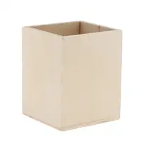 Square Unfinished Wood Pen Container Storage Box for Kids DIY Crafts 1