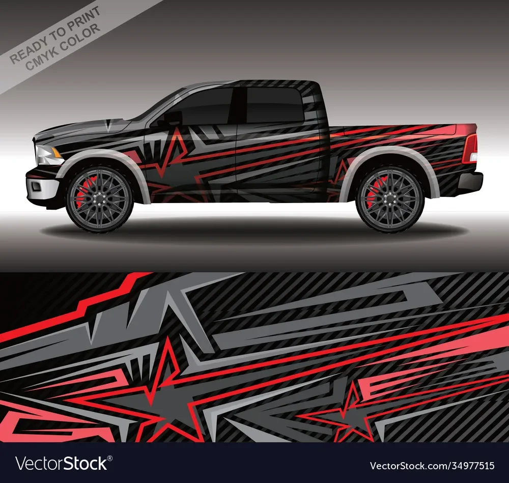 

Pickup Cool Car Graphic Decal Full Body Racing Vinyl Wrap Car Full Wrap Sticker Decorative Car Decal Length 400cm Width 58cm