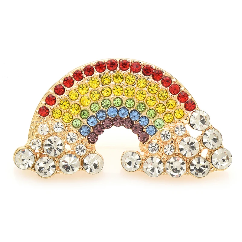 

Wuli&baby Beautiful Rainbow Brooches For Women Unisex Lovely Multicolor Rhinestone Office Party Brooch Pins Gifts