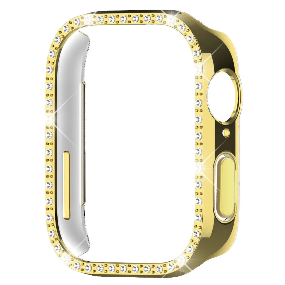 Silicone Band with Diamond-Accent Case for Smartwatch - Sporty Replacement Strap Accessory
