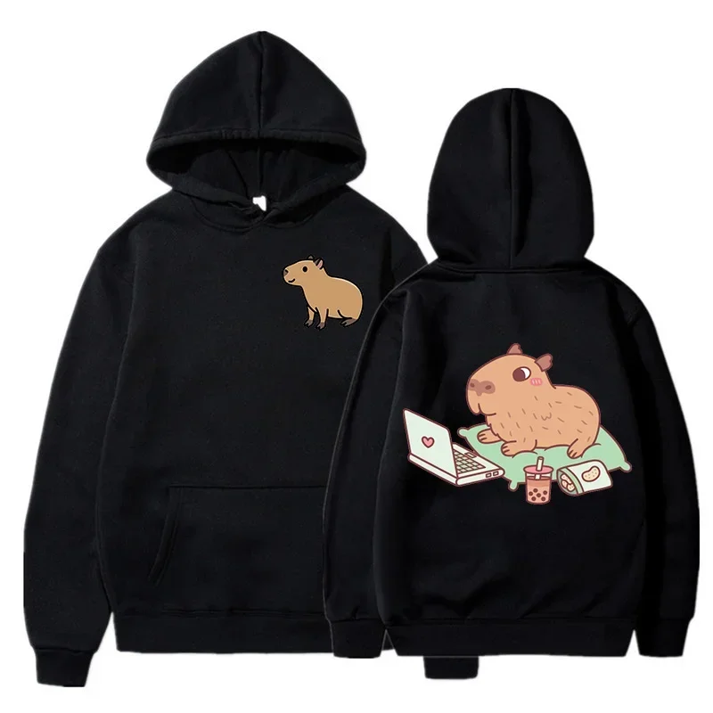 Capybara Fashion Hoodie Women Men Harajuku Pullovers Capibara Gothic Sweatshirt Mange Cute Y2k Hoody Cartoon korean style hooded 5