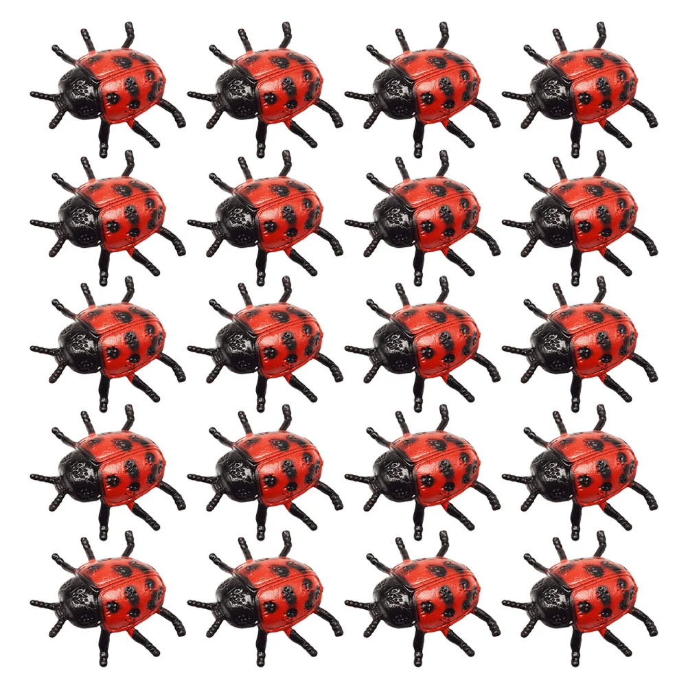 

30 Pcs Pvc Simulation Ladybug Ladybugs Playthings Crafts Halloween Presents Photo Props Plastic Simulated Toys