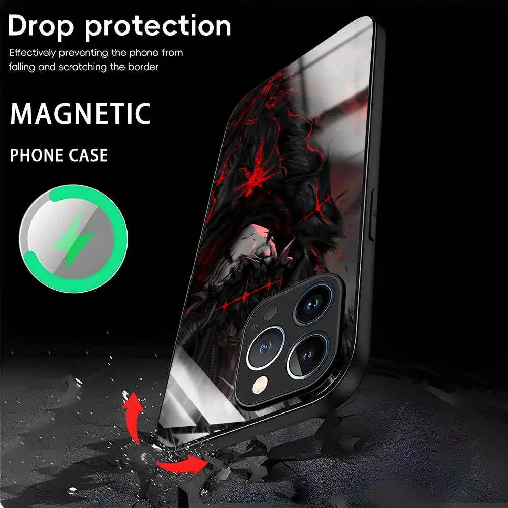 Black Clover Glass Magnetic Phone Case - Anime Design