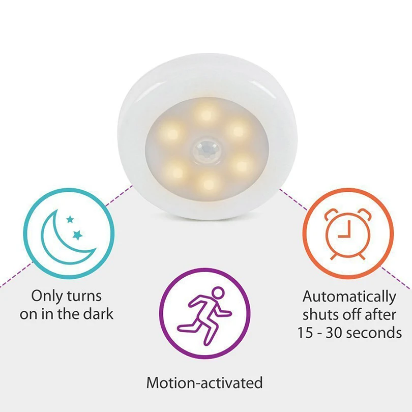 LED Sensor Night Light with PIR Infrared Motion Detection