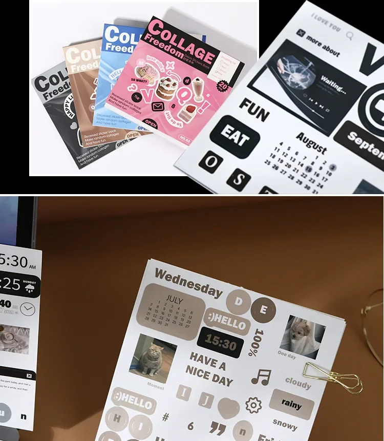 20 Pcs Cartoon Collage Sticker Book DIY Scrapbooking Collage Junk Journal Vintage Decor Stationery Supplies Stationery Sticker