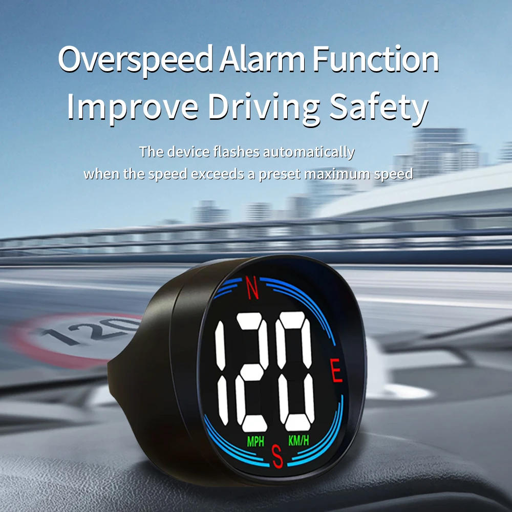 WIIYII H2 GPS Car digital speedometer HUD Head-up display Eletronicos Speed Alarm Gadgets Inteligentes for All Car MPH KMH