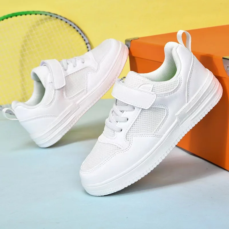 

K51305 Pure White Girls Boys Fashion shoes euro size 24-37