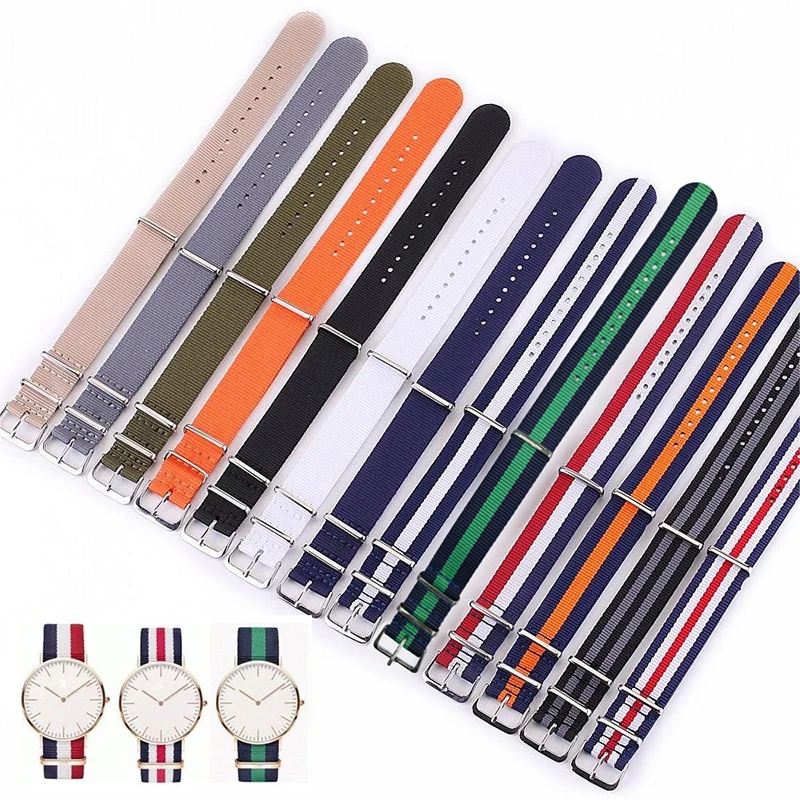 Universal Canvas Nylon NATO Watch Strap - 18mm, 20mm, 22mm