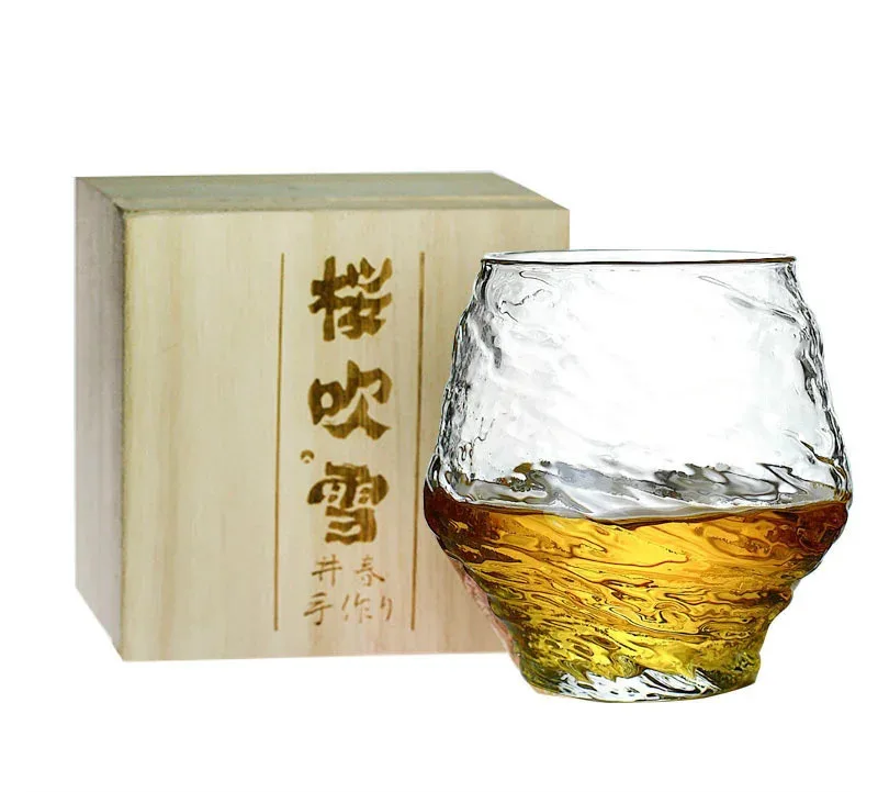 Falling Sakura Brandy Snifter Whisky Glass Old Fashioned Wineglass Creative Wine Gifts Cognac Whiskey Cup Beer Mug Dropshipping