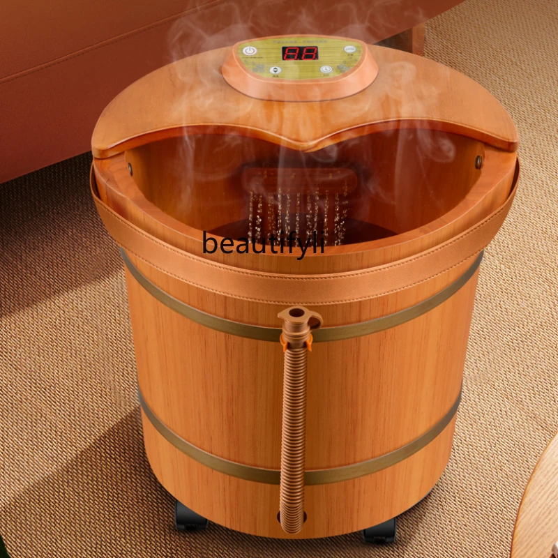 

Foot Bath Barrel Wooden Barrel Electric Massage Foot Tub Automatic Heating Constant Temperature Oak Foot Washing