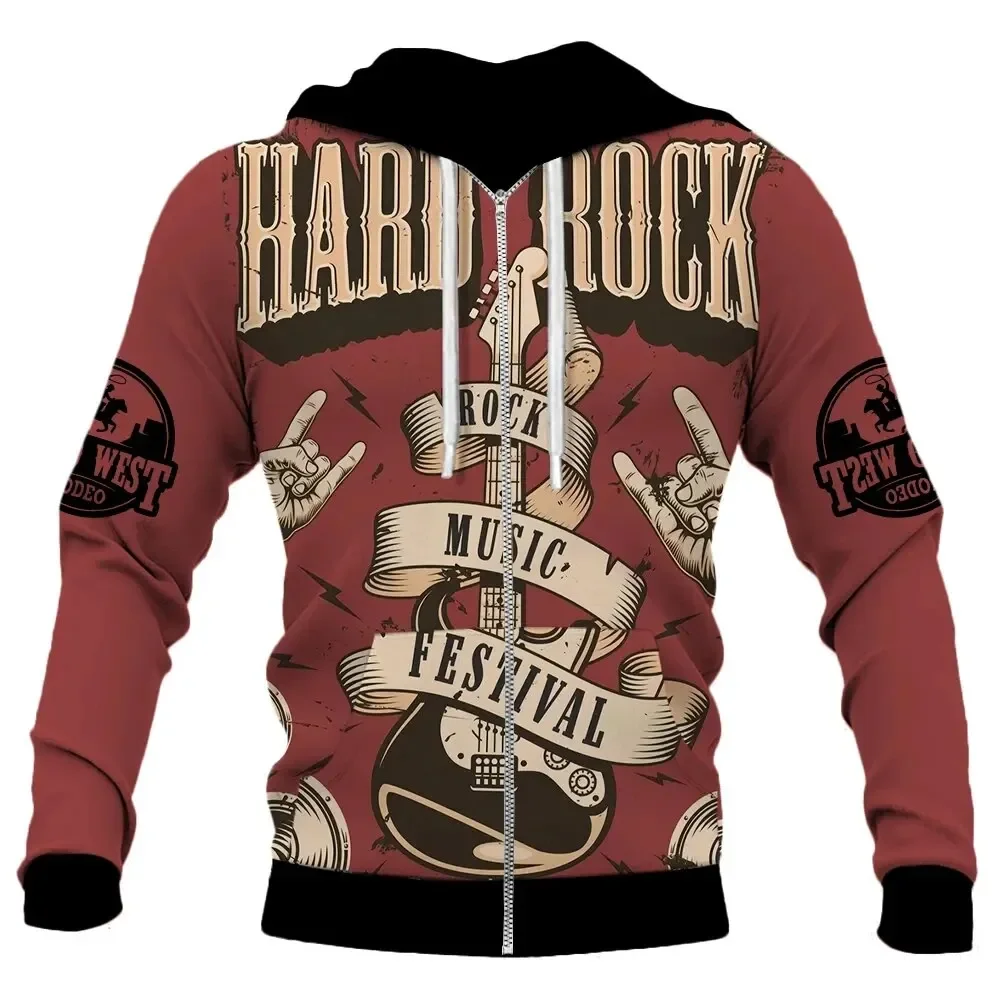 Nueva sudadera con capucha con cremallera retro para hombre, chaqueta estampada en 3D, sudadera con capucha de estilo hip hop callejero, sudadera con capucha informal y de gran tamaño para hombre