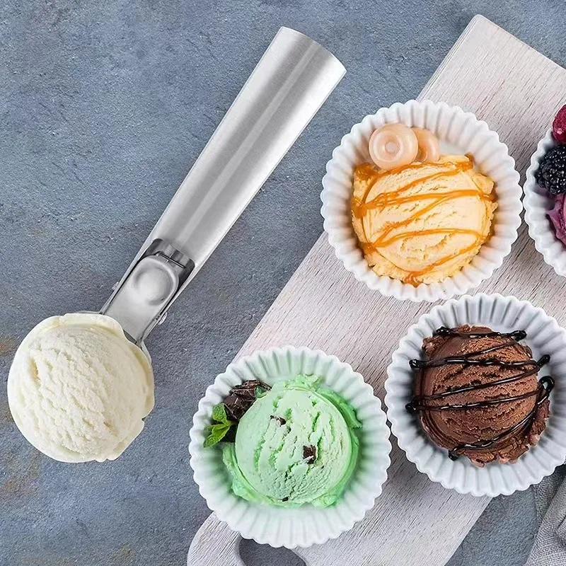 Stainless Steel Ice Cream Scoops, Ice Cream Digger, Non-Stick Fruit Ball Maker, Watermelon Spoon Tool