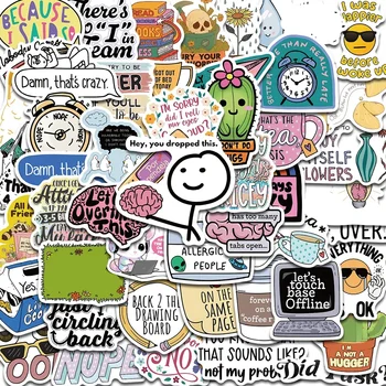 50 pezzi adesivo sarcastico estetica kawaii scrapbook graffiti decorazione laptop bagagli telefono skateboard adesivo fai da te impermeabile