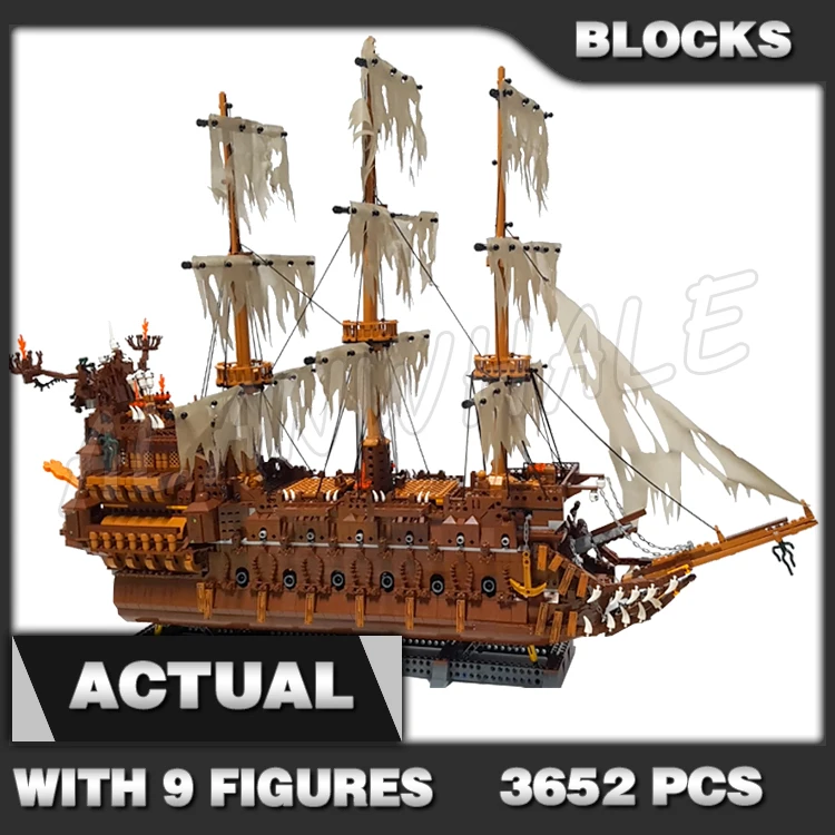 

3652 шт. идеи MOC Пираты Летающий голландец GhostShip морской парусный корабль 16016 строительные блоки игрушки совместимы с моделью
