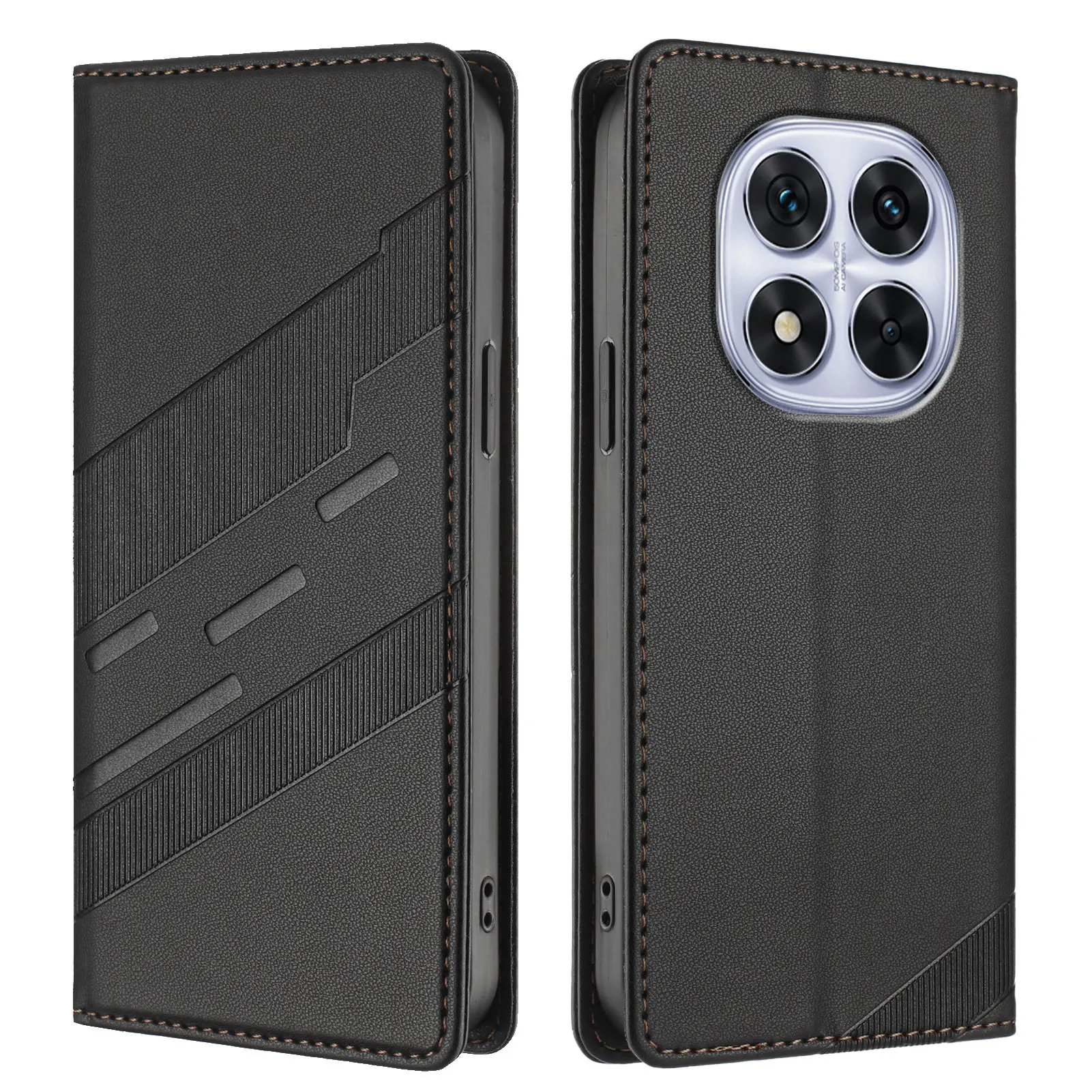 Luxury Anti-Theft Leather Flip Wallet Phone Case with Magnetic Closure