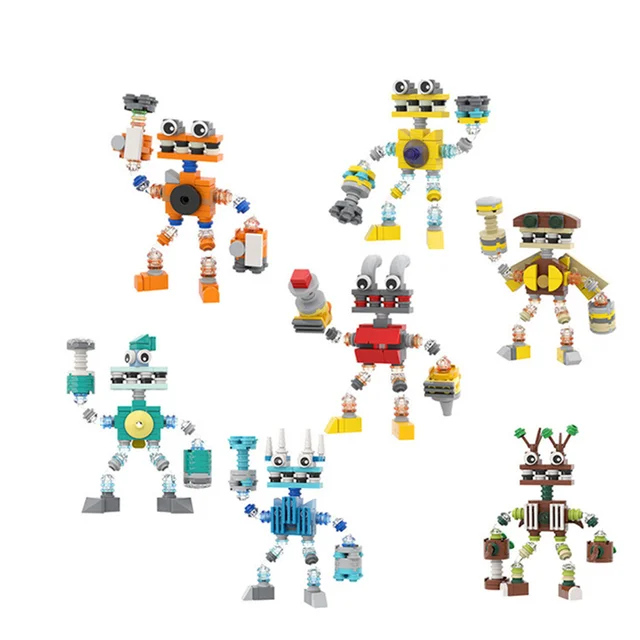 [크리스마스-인기상품]어린이집단체선물 => DIY MOC 퍼즐 계몽 빌딩 블록, 귀여운 몬스터 합창단, 작은 그룹, 내 노래 모델 몬스터 벽돌 세트, 어린이 인형 소개 드립니다.
