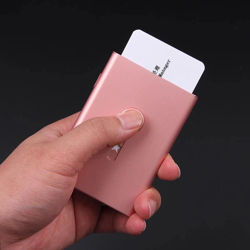 

Деловой компактный чехол для банковских карт, ультратонкий металлический органайзер для визитных карточек