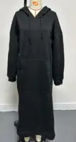 Plus size European and American cross-border spring and autumn new fashion loose casual long sleeve hooded sweatshirt dress - Image 4
