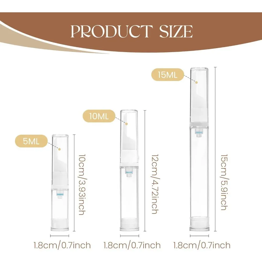 5/10/15ml Clear Airless Vacuum Pump Bottle Cosmetic Eye Cream Travel Size Dispenser Refillable Containers Portable Makeup Tools 6