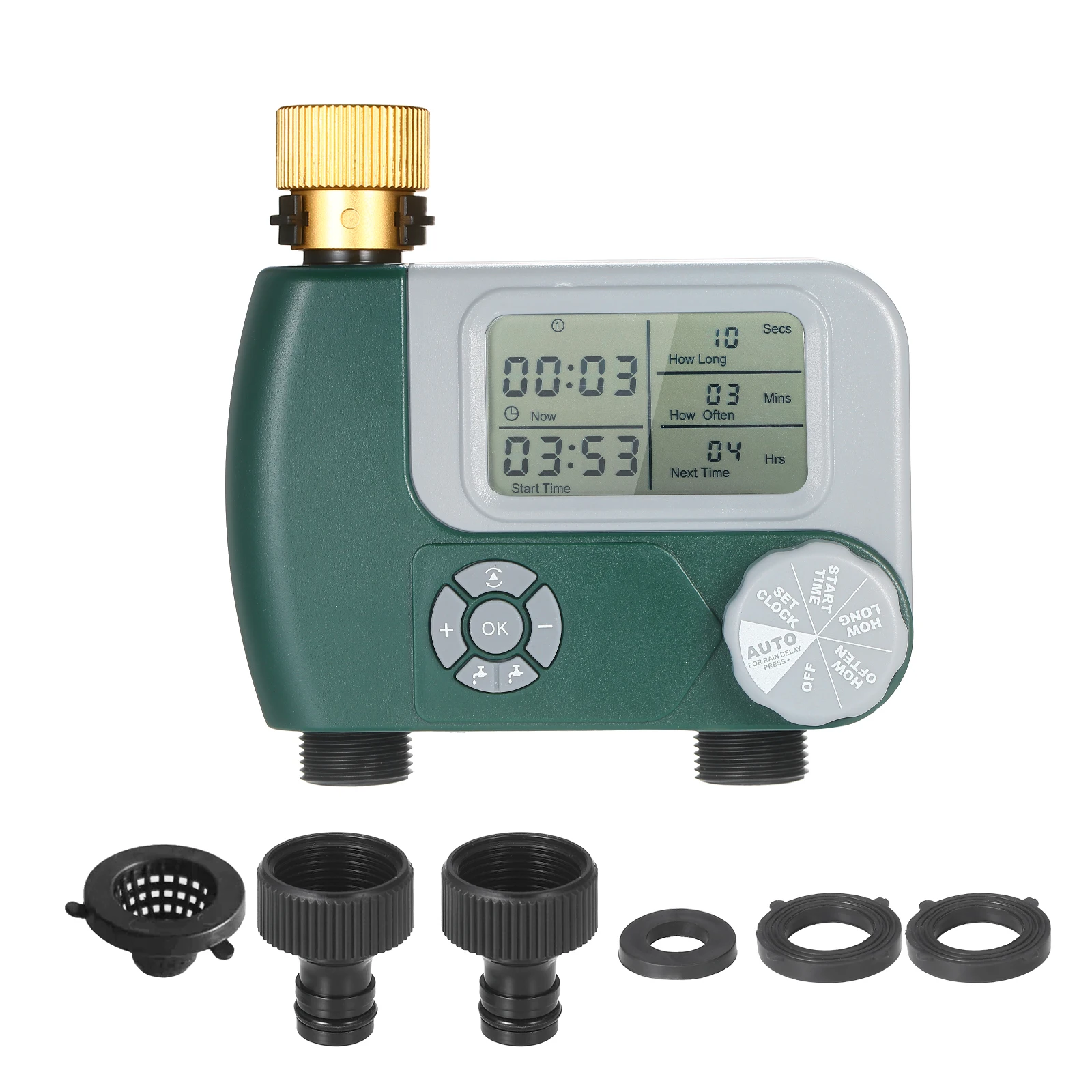 Automatic Water Timer Garden Irrigation Filter Connection Programmable Schedule Clock ON & Off Garden Watering Faucet Controller 