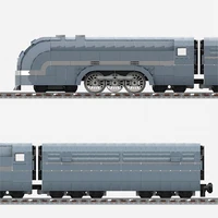 MOC City High-speed Locomotive New York Central Railway Streamlined Passenger Trains Building Block Model Kid's Bricks Toys Gift 3