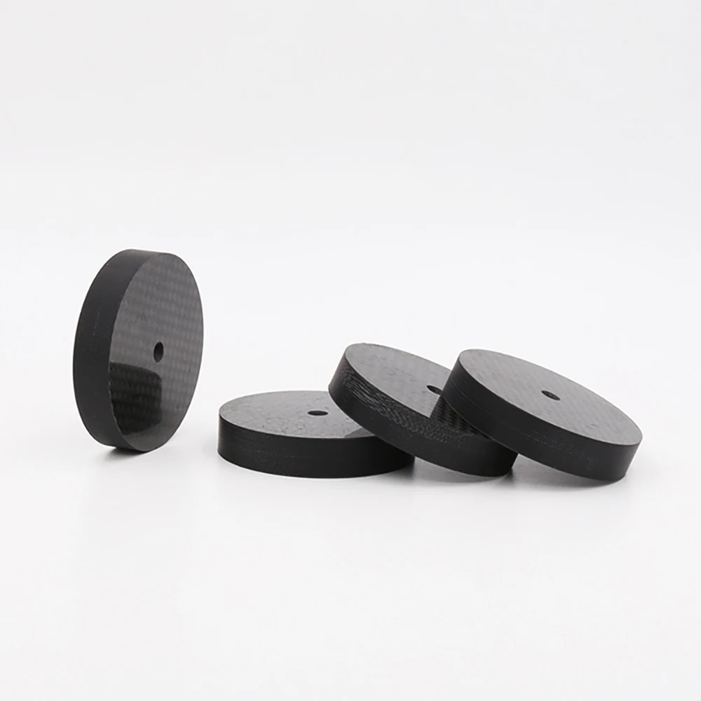 4Pcs 40MM*10MM Carbon Fiber Speaker Amplifier Isolation Spike Pad Stand Base