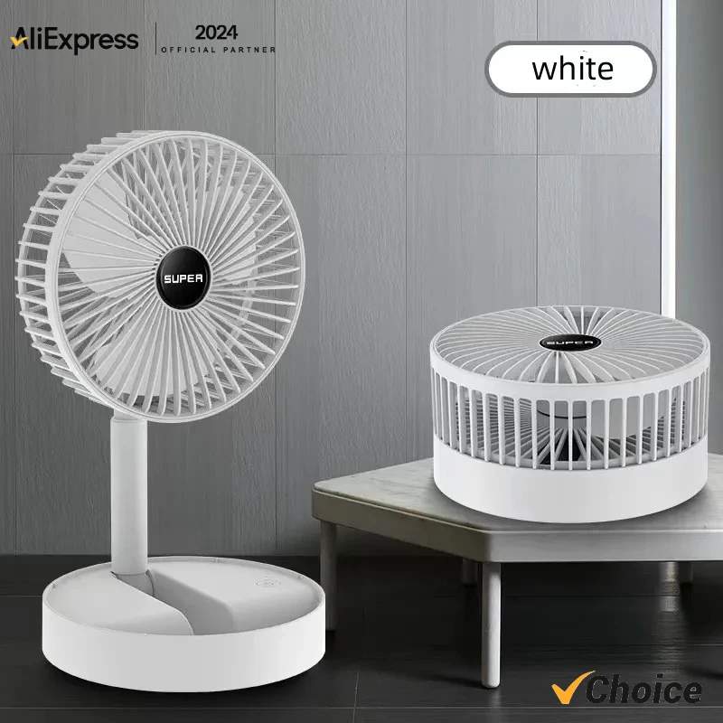 

Stand Fan 6 Inch Folding Portable Telescopic Floor/USB with Rechargeable 3 Speeds Super Quiet Adjustable Height cooler