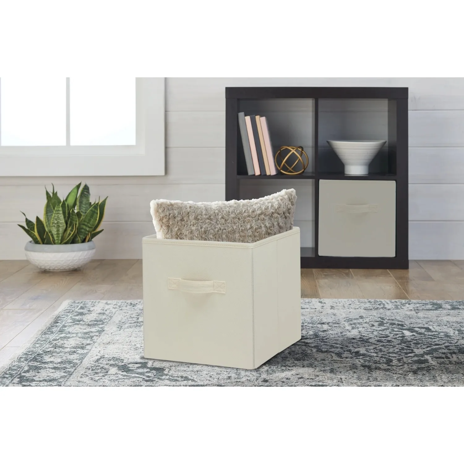 NEW Collapsible Cube Fabric Storage Bins (10.5" x 10.5"), 6 Pack, Vanilla Dream 3