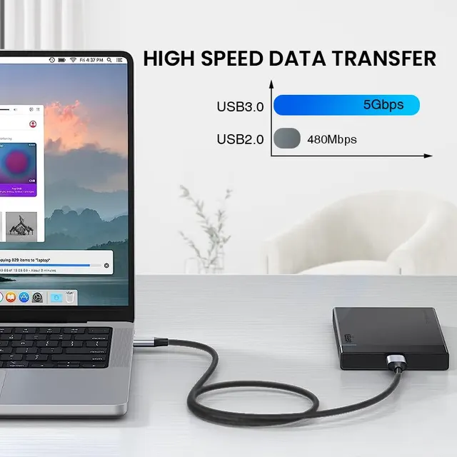 NIERBO USB C to Micro B Cord Hard Drive Cables Braided USB 3.0 Type C Male to Micro B Male Cable for MacBook Toshiba Canvio 4
