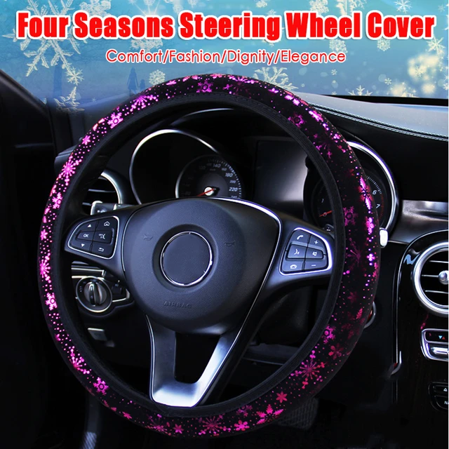 37-38cm Car Steering Wheel Cover Daisy Flower Auto Interior Decoration  Knitted Steering Wheel Cover Universal Car Accessories