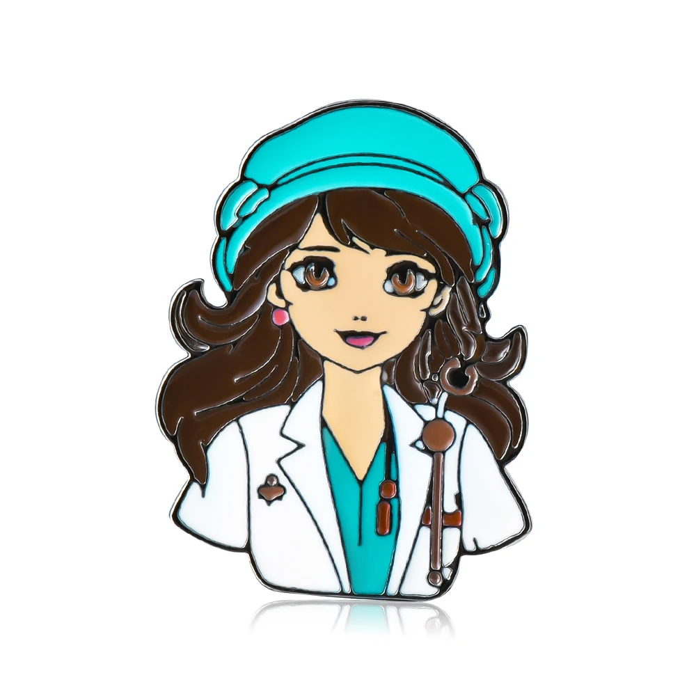 

Beautiful Doctor Ladies Enamel Pin Brooch Hospital Medicine Jewelry Lapel Jacket Backpack Decoration Gift for Nurse Student
