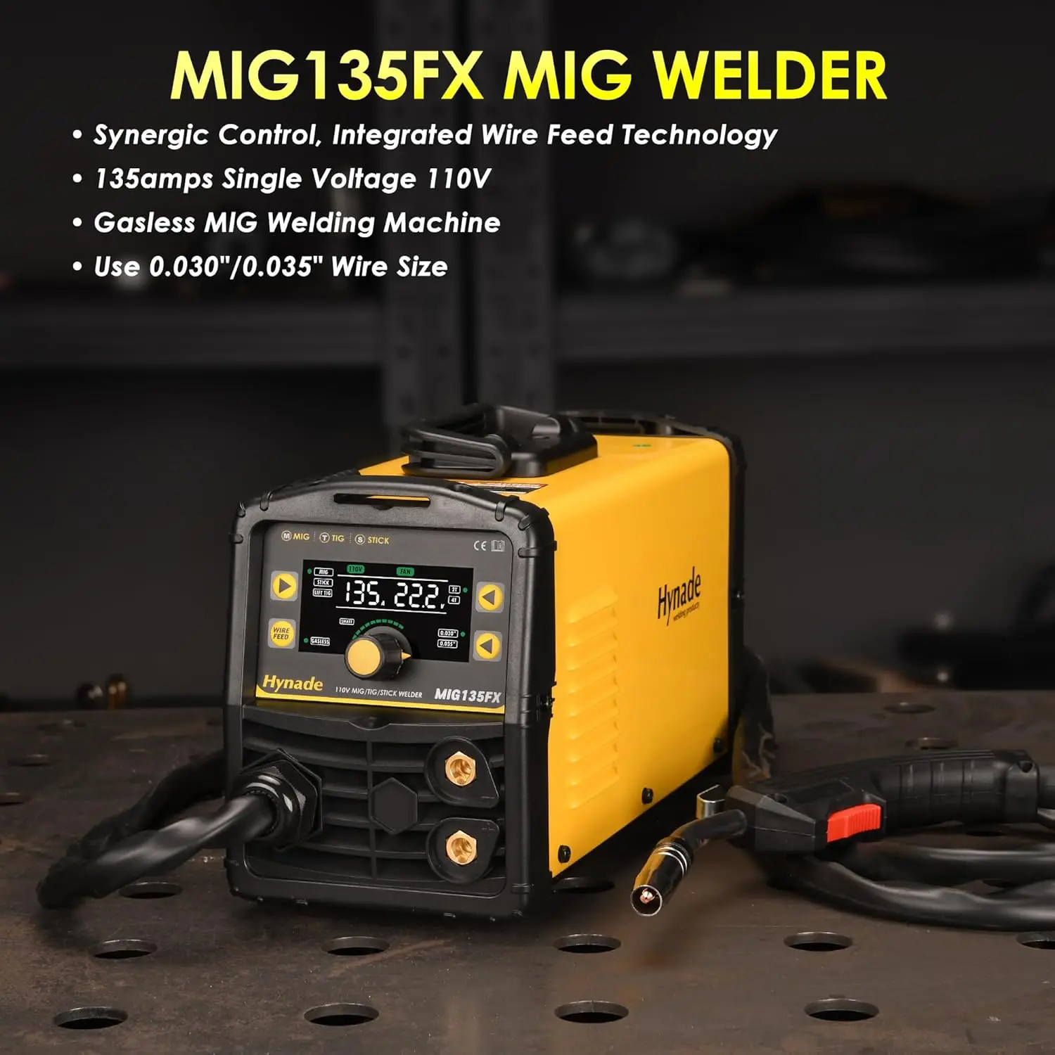 135A MIG Welder 110V Flux Core MIG Welde/Lift TIG/Stick 3 in 1 Gasless MIG Welding Machine 110v Portable Welder 2