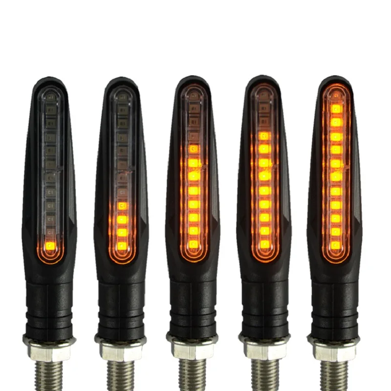 2PCS Motorcycle Turn Signal Lights Universal LED Motorcycle Turn Signal Light 12v IP68 Waterproof Amber Flasher Indicator Blinker Rear Lights Lamp Accessories