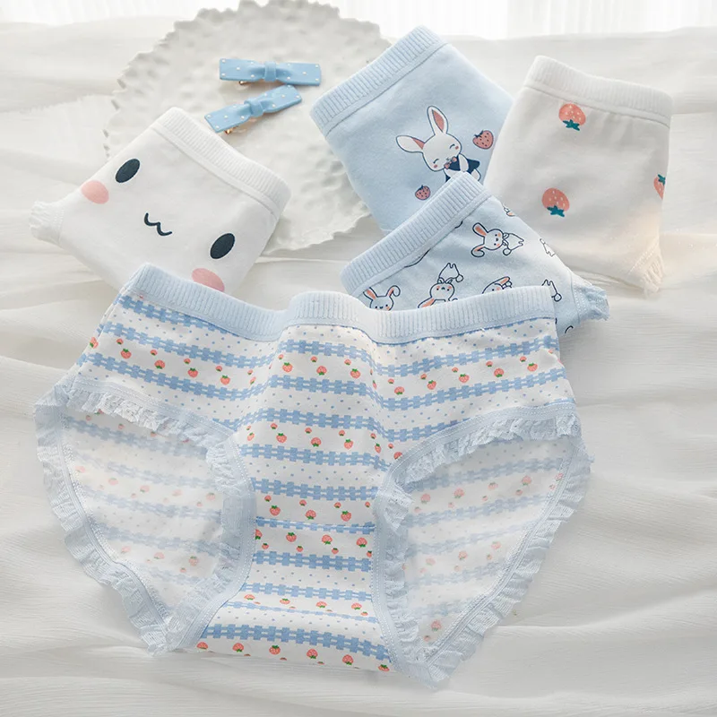 Cotton Strawberry Cute Rabbit Women's Panties Image 6