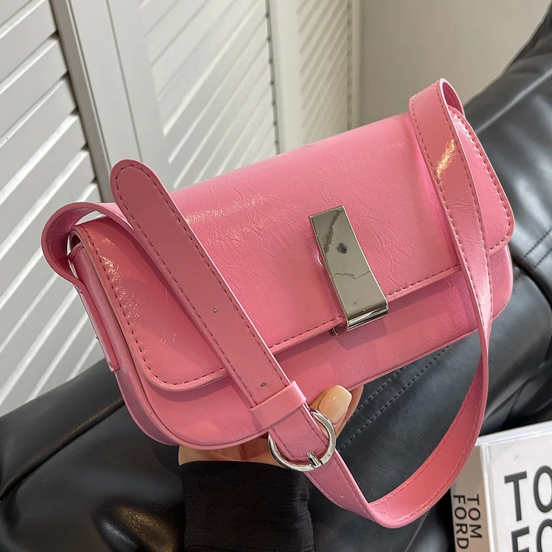 

Classic Lady's PU Leather Handbag Clutch Female Armpit Bags Shoulder Bags For Women 2023 New Fashion Solid Color Messenger Bags