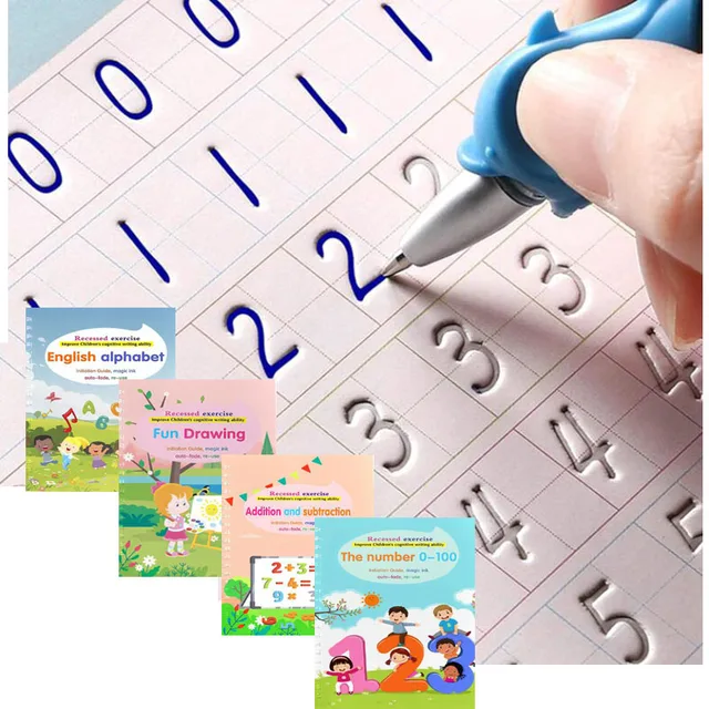 Enhance your Child s Learning with the 4 Books Reusable Copybook For Calligraphy