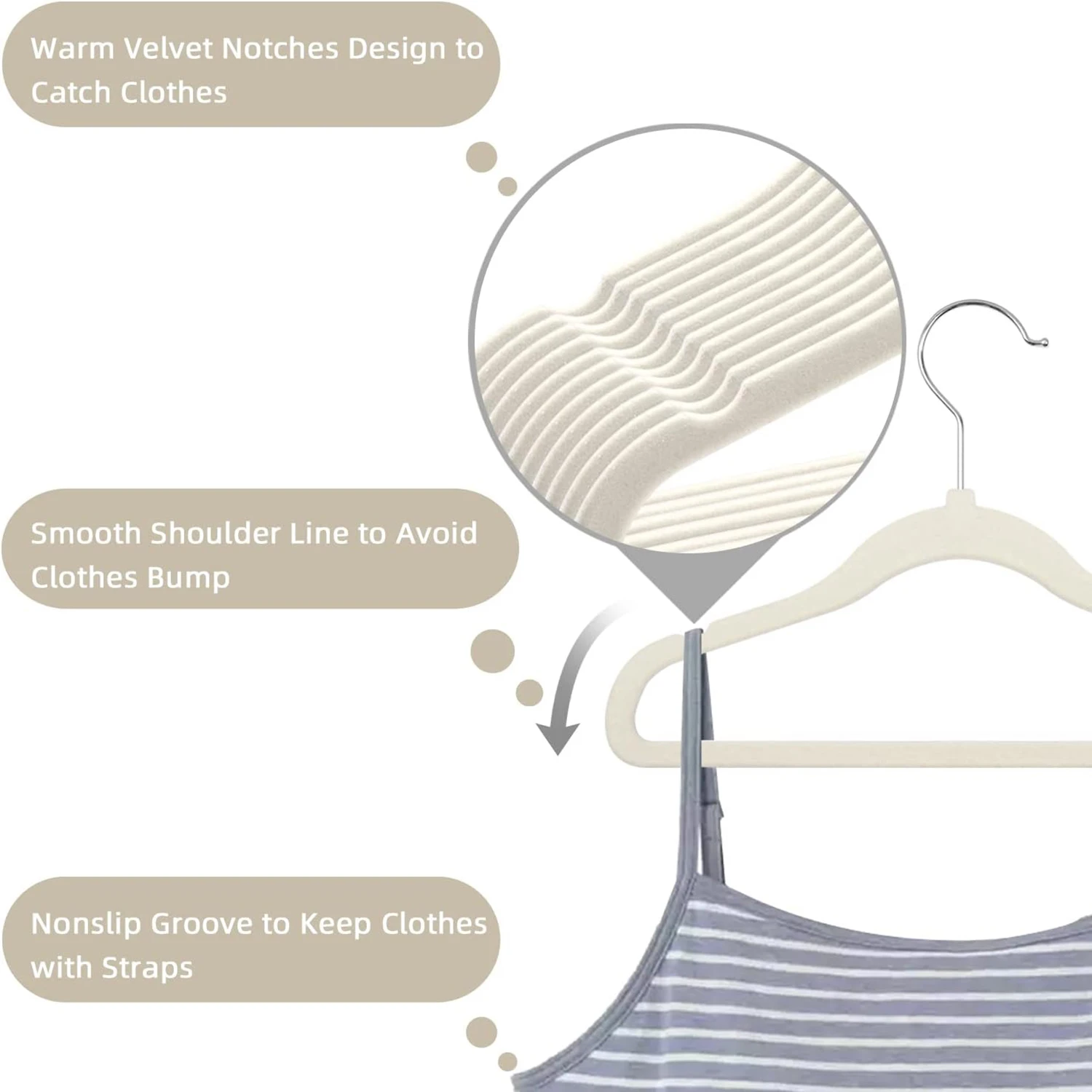 Pack of 10-Children's Velvet Non-Slip Hanger, Slim and Space Saving - 360° Swivel Hooks,Durable Junior Hanger 5