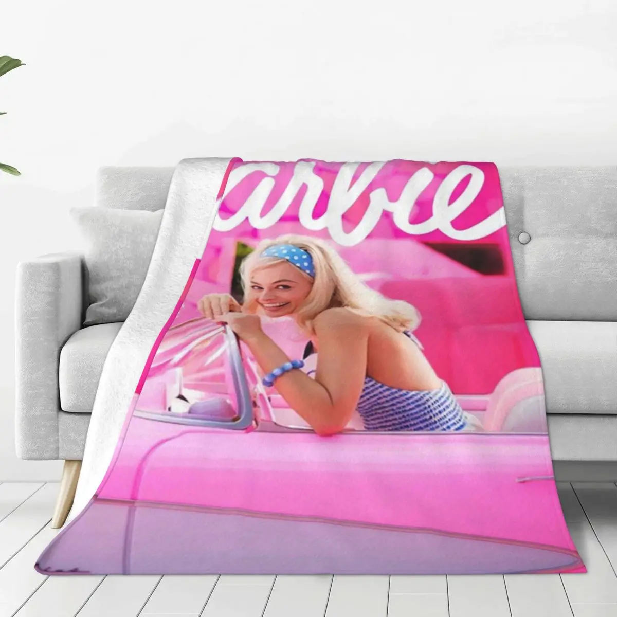 

Розовая кукла, оригинальное украшение, Райан Гослинг, Марго Робби, портативное мягкое покрывало для домашнего кушетки, плюшевое тонкое одеяло