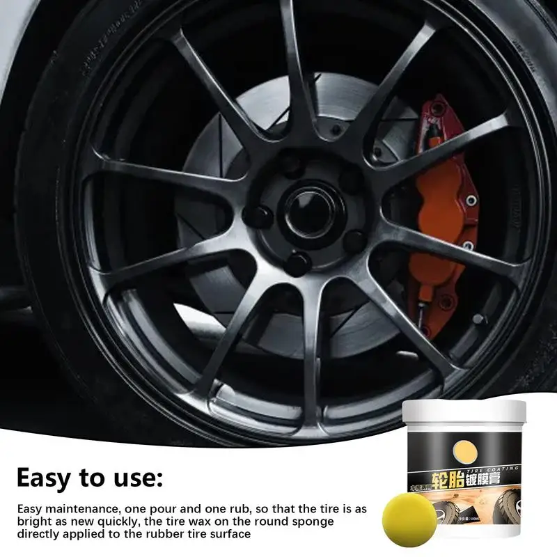 Tire Shine Wax Auto Black Crystal Gloss Shine Coating Paste 500ml Tire Maintenance Tool For SUVs RVs Sedans Mini Cars And Trucks
