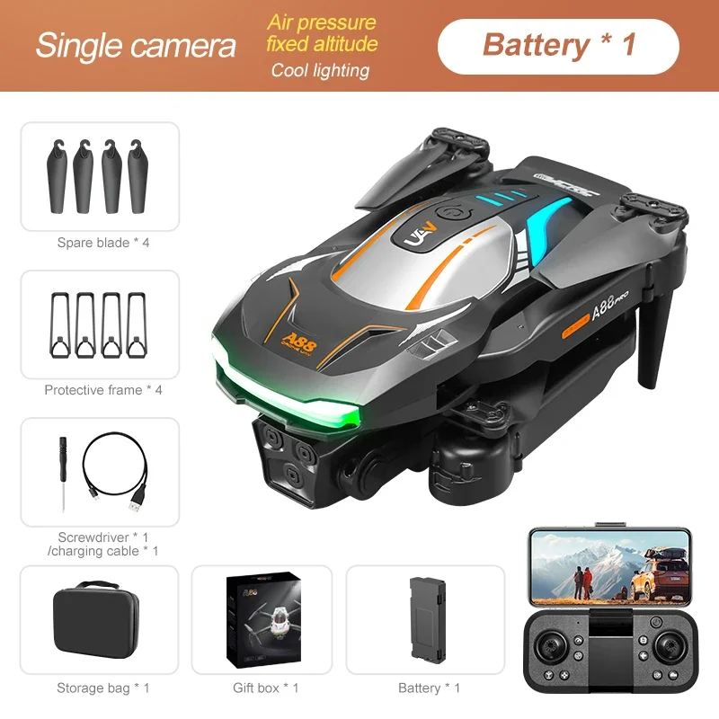 Drone Professionnel Double Caméra HD 4K WiFi FPV RC Quadricoptère