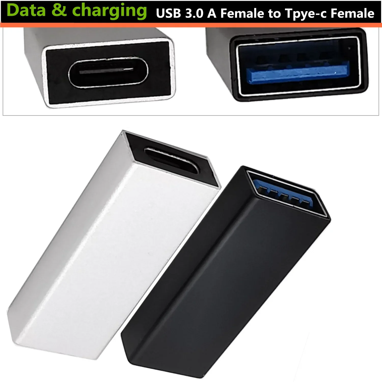고속 USB C USB 3.1 유형 C 여성 USB 3.0 A 여성 어댑터 변환기 어댑터 5gbps Aata 전송 블랙 실버