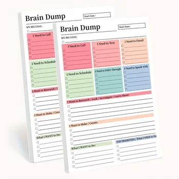 Quaderno per la pianificazione mentale da 50 pagine (25 fogli), agenda con fogli staccabili, manuale di pianificazione giornaliera A5, organizer minimalista ad alte prestazioni
