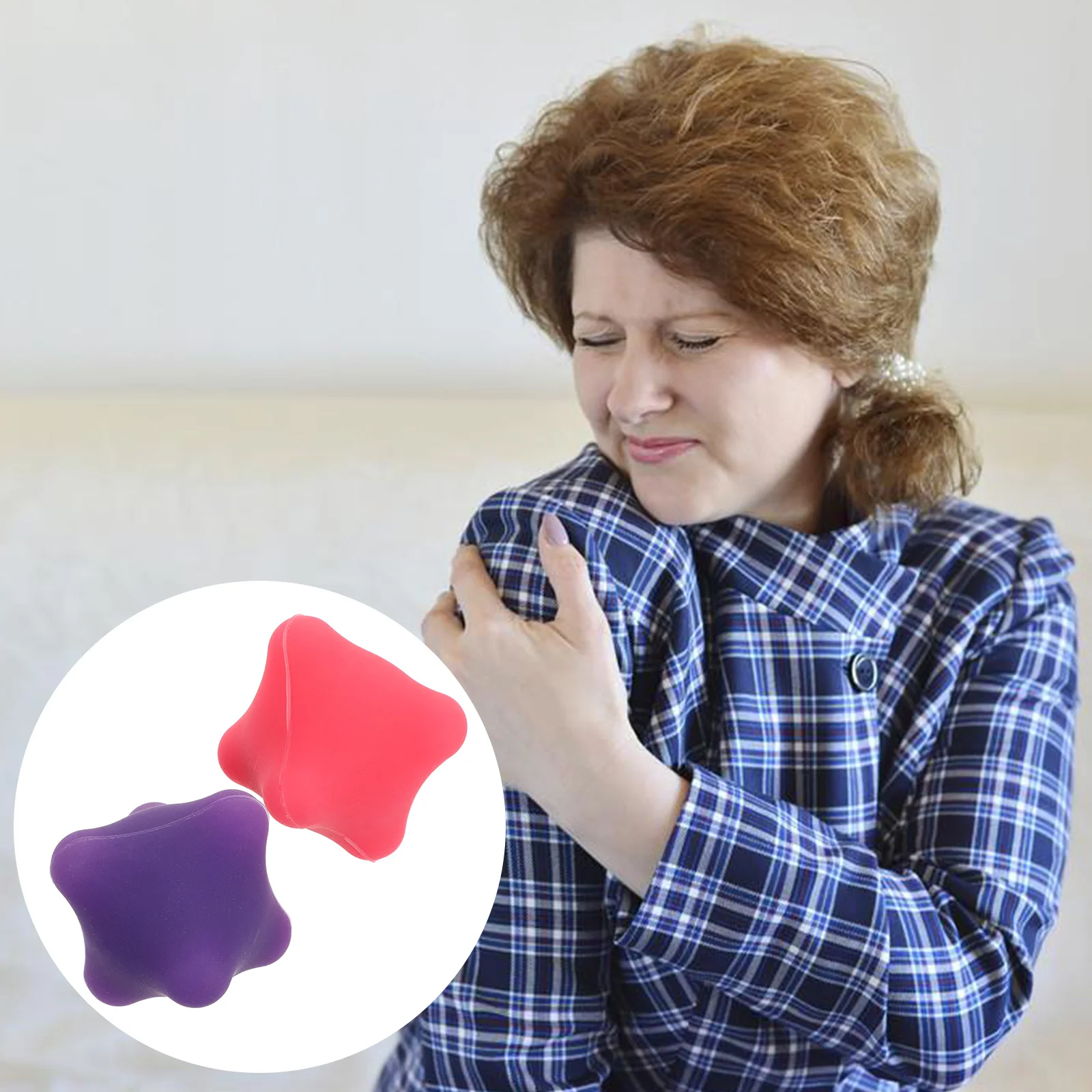 

2 шт., шестигранная Силиконовая ручка для укрепления мышц, фитнеса (фиолетовый)