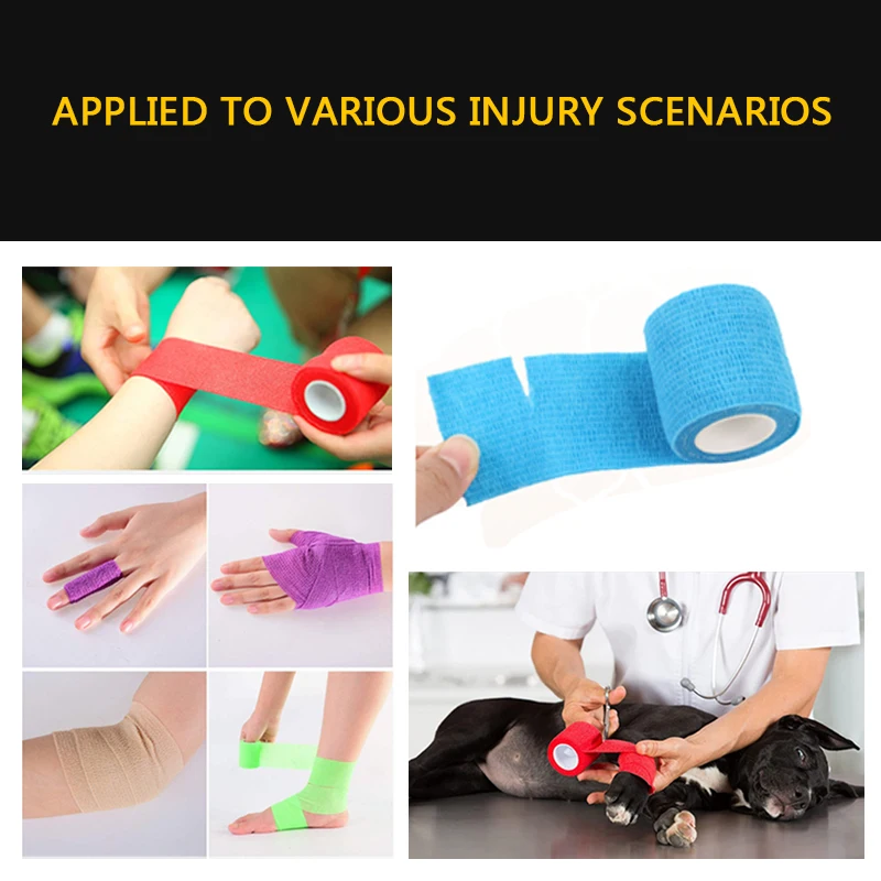 Sports Tape 1Pcs Self Adherent Wrap Self Adhesive Cohesive Bandage Strong Elastic for Wrist Stretch Athletic