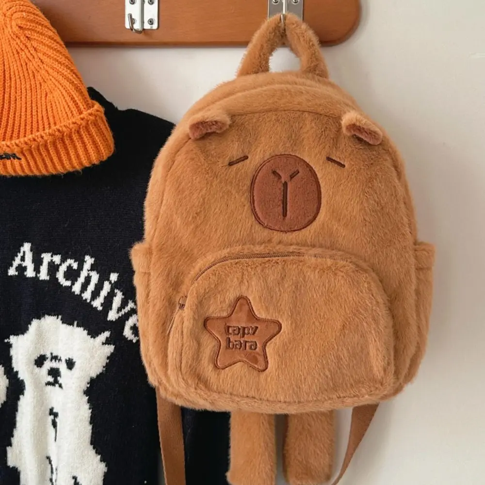 

Cartoon Capybara Plush Backpack Gift Cute Kawaii Tote Bag Funny Large Capacity Capibala Bag