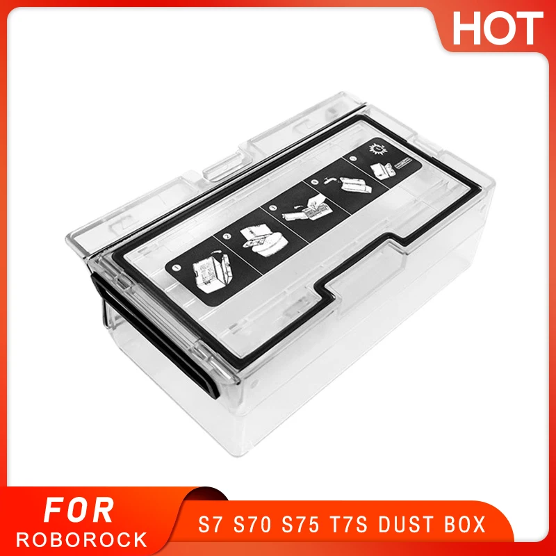 Poeira para Roborock s7 S70 S75 T7s Plus T7s Dust Box Hepa Filtro Peças Sobressalentes Robô Aspirador Acessórios