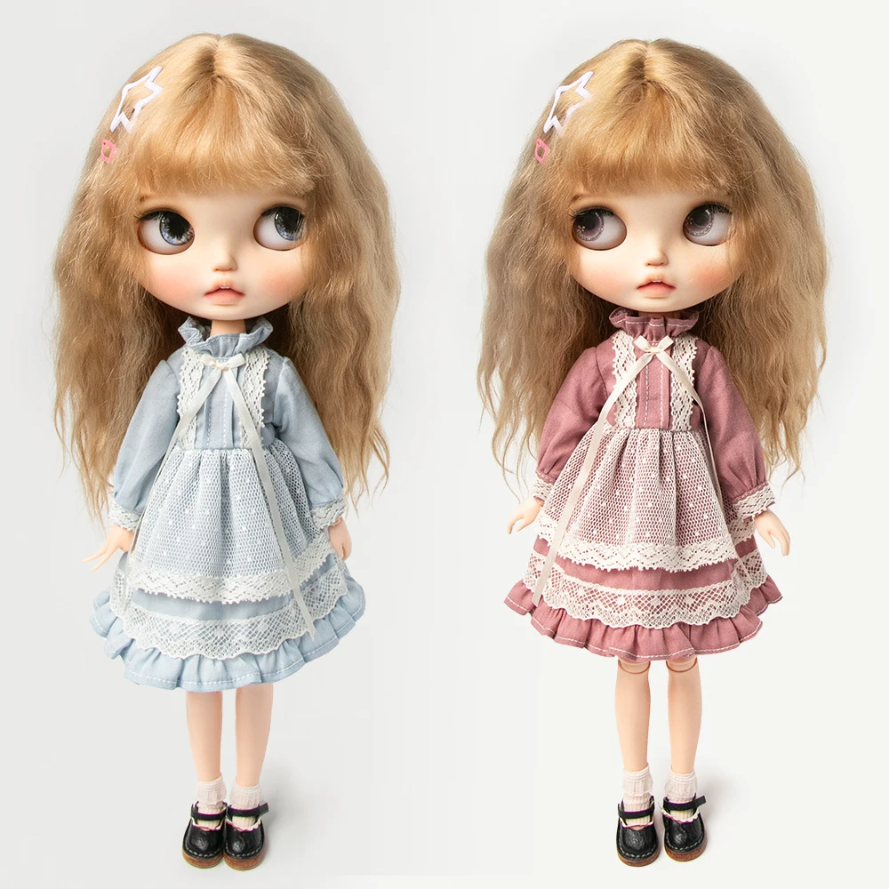 Blyth Kleidung Vintage Spitze Prinzessin Kleid Faltenrock Anzug Bluse Dienstmädchenkleid für Ymy Licca Azones Ob22 24 27 Puppenzubehör – Detail 2