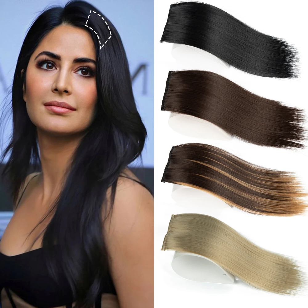 Synthetic Hair Pads Invisible Seamless Clip In Hair 2 Clips Extension